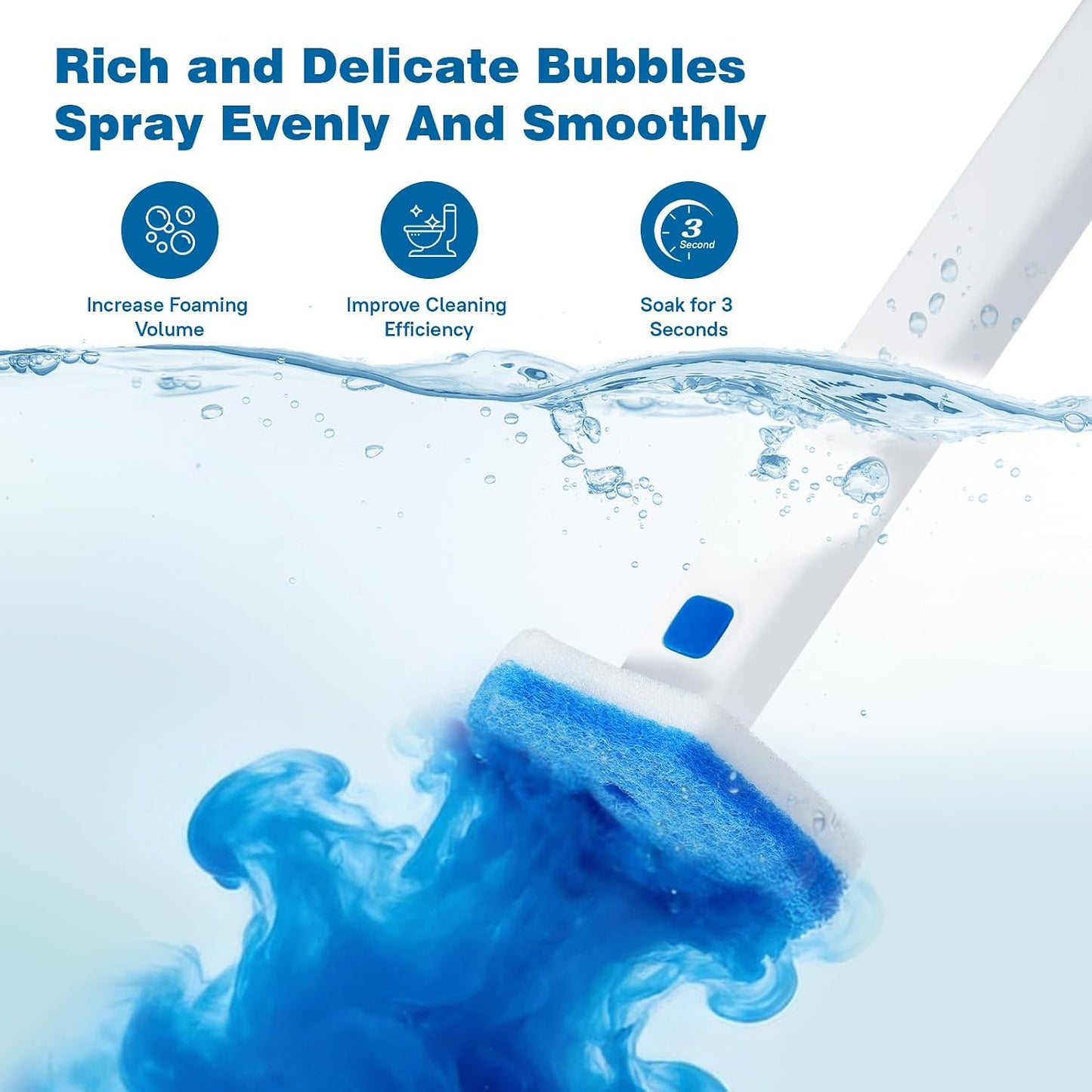 Disposable Toilet Brush with 48 Refills,Cleaning wand,No-Touch Hygienic Cleaning System