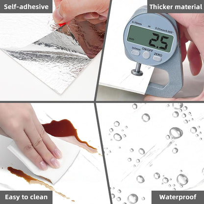Peel and Stick Tile Shower Waterproof Marble Tiles Wall Panels, 11.8"x11.8" Self-Adhesive Backsplash Tile, 20 Pack
