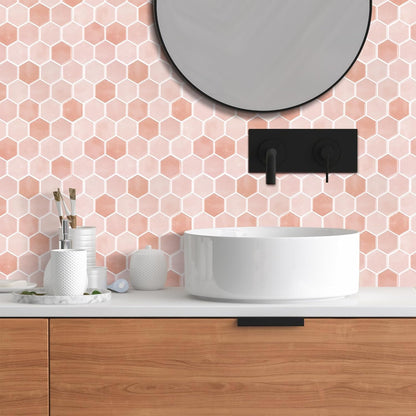 10-Sheet Hexagon Peel and Stick Backsplash for Kitchen, New Upgrade Premium Extra Thicker Design 3D Self Adhesive Wall Tiles, Large Stick on Tiles for Kitchen and Bathroom (12" x 12")