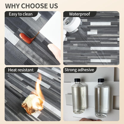 DICOFUN 10-Sheet Peel and Stick Backsplash Wall Tile, PVC Kitchen Backsplash Peel and Stick in Sandstone, 9.4 sq.ft