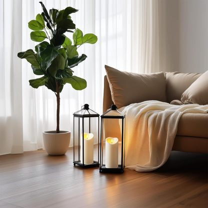 Amagic IP65 Waterproof Outdoor Flameless Candles with Remote, LED Candles Battery Operated with Timer, Flickering Fake Pillar Candle for Outside Patio Yard Decor, Ivory, Set of 5, D3 X H4 5" 6" 8" 8"