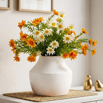CUCUMI Ceramic Vase Set of 5, Home Decor Farmhouse Décor Handmade Pottery Vases for Pampas Grass, Dried Fresh Flowers, Table, Living Room, Kitchen, Shelf, Entryway Mantel Neutral Tones