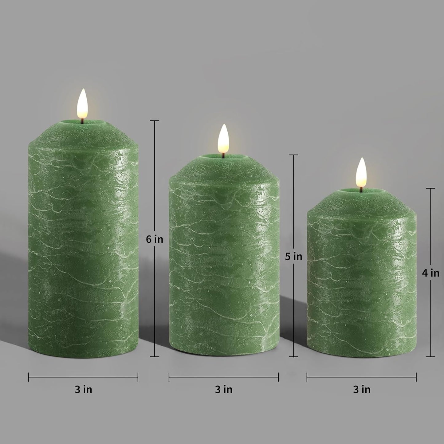 Eywamage White Flameless Pillar Candles with Remote, Flickering LED Candles Battery Powered Real Wax Set of 3
