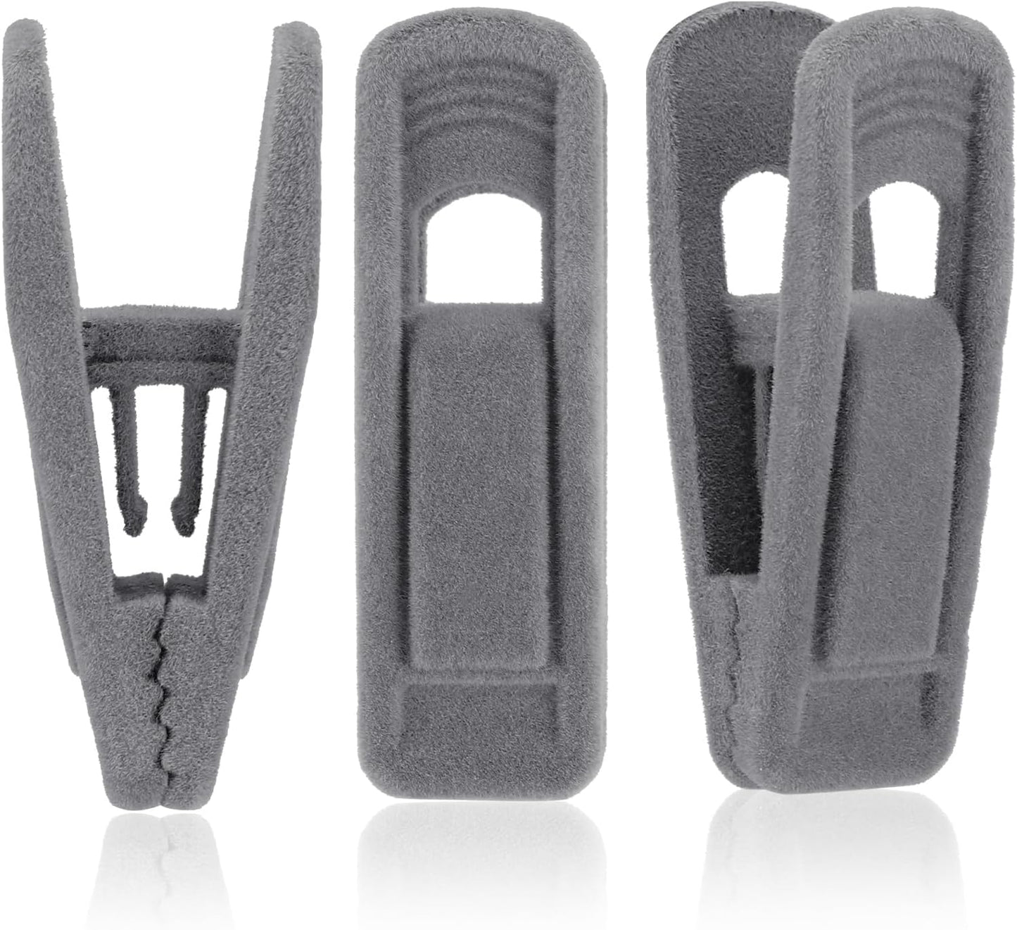 Tinfol Velvet Hanger Clips, 24 Pack Black Pants Hangers Clips, Large Opening Clothes Pin, Strong Finger Flocked Clip Perfect for Use with Slim-line Clothes Velvet Hanger