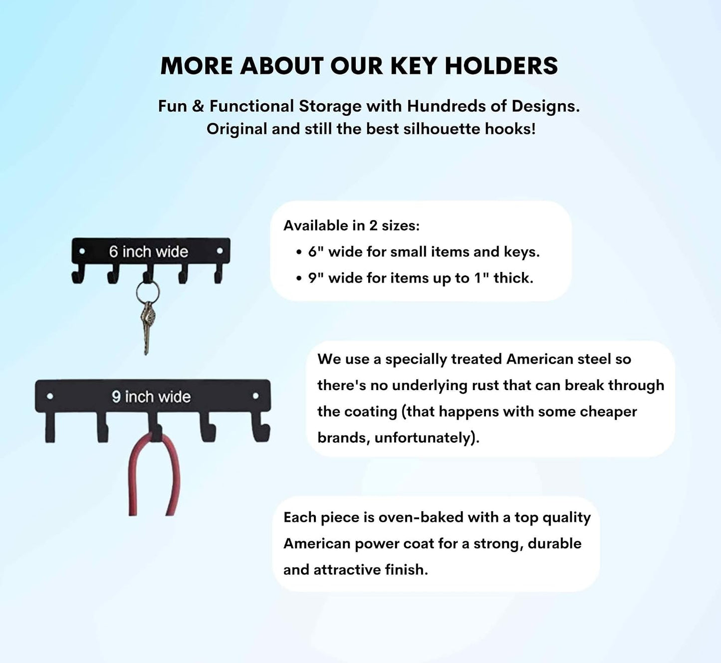 Camper Key Rack Holder Small 6 inch; RV Accessories | 5 Hooks, Made in USA, Gift for Small Spaces