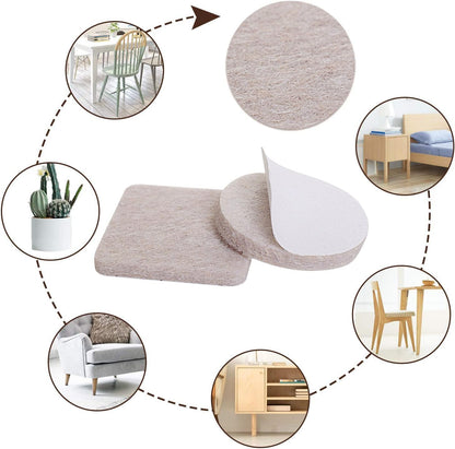 Yelanon Felt Furniture Pads for Hardwood Floors -36 Pcs 2" Premium Floor Protectors for Furniture, Felt Pads for Chair Legs, Black
