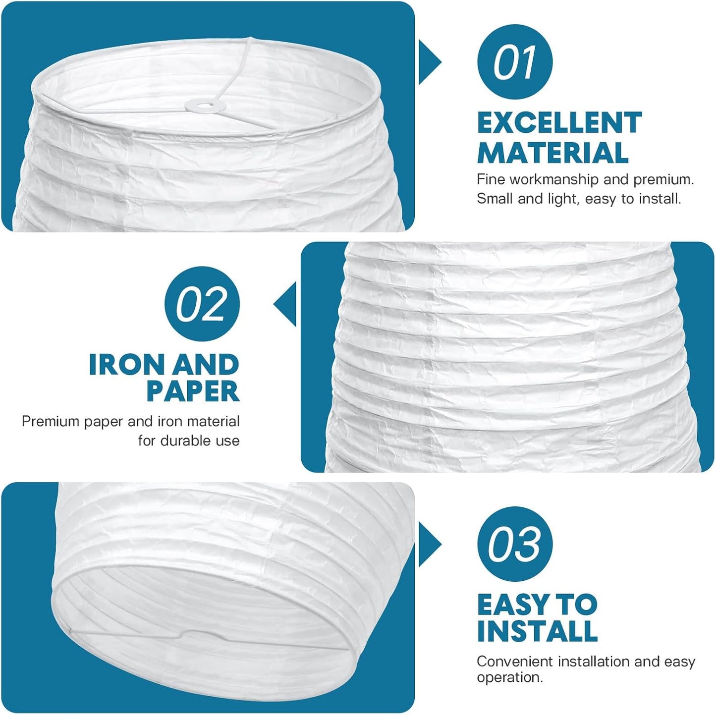 Toyvian Paper Floor Lamp Shade Replacement, Modern Tall White Foldable Rice Paper Cover Nordic Style Minimalist Standing Lamp Shade for Living Room Bedroom (43.3×12.6×7.8inch)