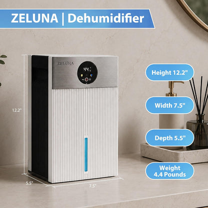 Small Dehumidifier with Drain Hose for Home | 66 OZ Water Tank, Quiet Sleep Mode, 3/6/9/12H Timer, Auto Shut-Off, Portable Mini Dehumidifiers For Bedroom Up to 650sq ft