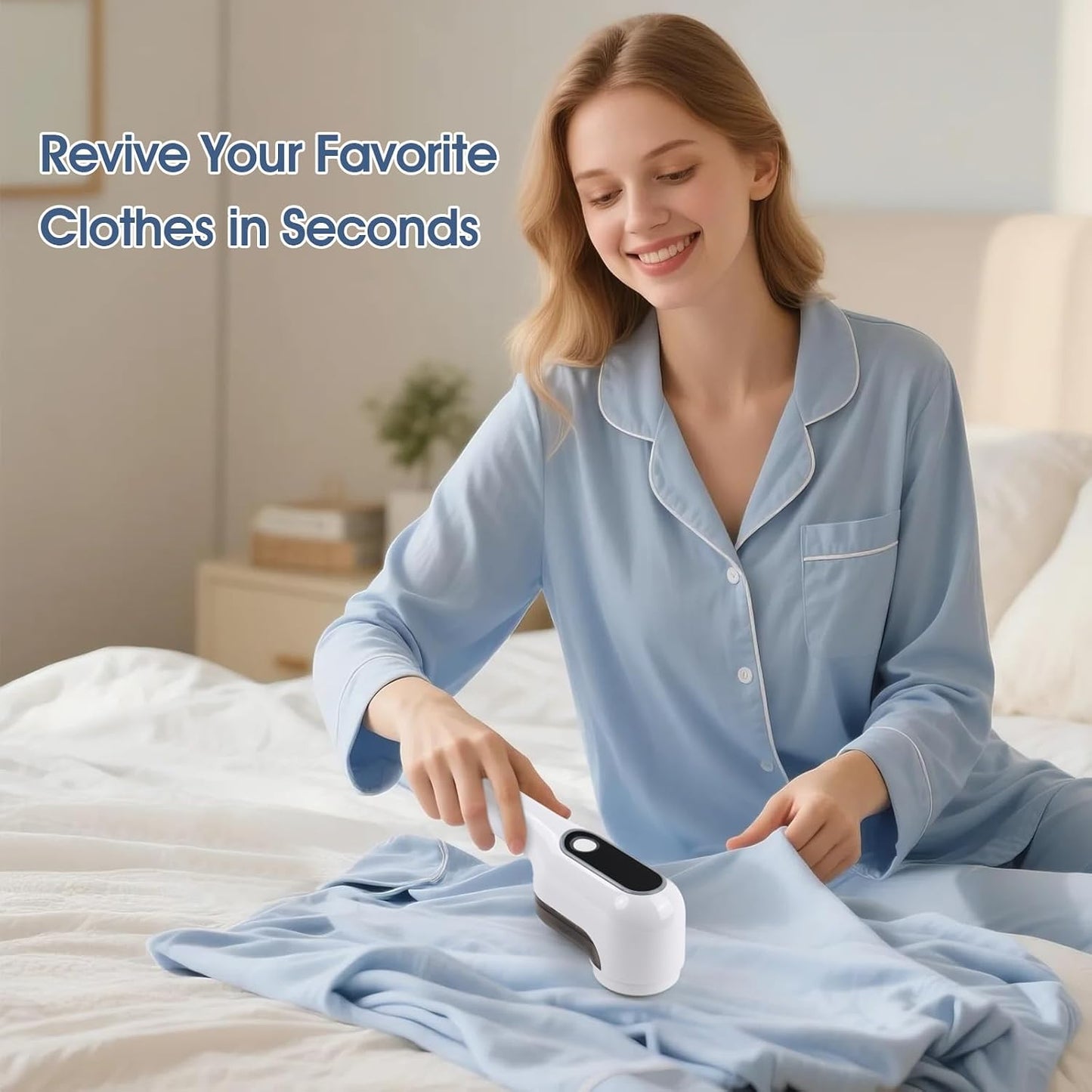 Electric Fabric Shaver, Lint Remover for Clothes, Rechargeable Sweater Shaver to Remove Fuzz and Pill for Sweater, Delicates, Bedding and Couch (White)