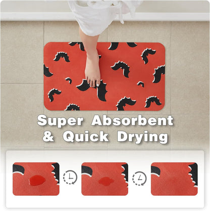 TYUU Bath Mat, Bathroom Rugs Non Slip Washable Thin Absorbent Quick Dry Bath Mat Fits Under Door Bathroom Floor Mat Perfect for Bath, Shower, or Sink 16"x24" Dark Grey