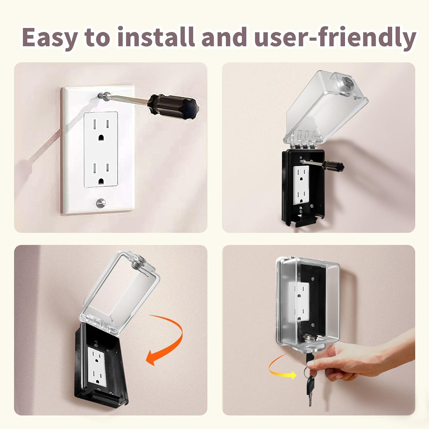Outdoor Outlet Cover,Standard Single Gang Outlet Cover Weatherproof Enclosure,Rated for Wet Locations, Outdoor Electrical Box Waterproof Plug Covers, 2 pack