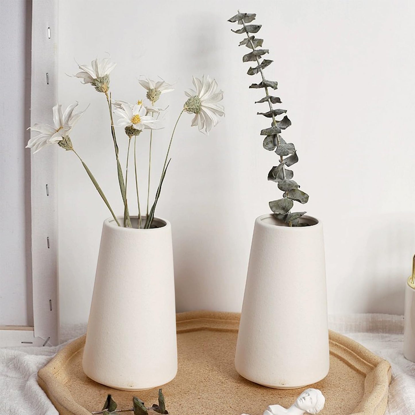 Modern Small Flower Vases 8 Pack - Ceramic, White