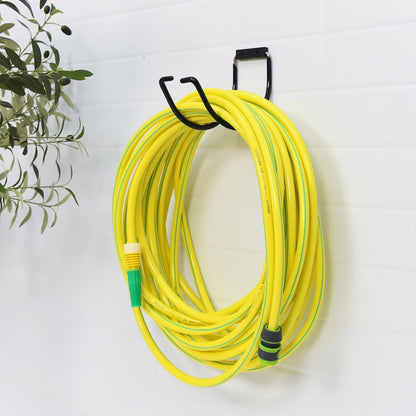 Metal Garden Hose Hanger Wall Mounted Water Hose Holder Hose Reel for Outside Yard (1, Silver)