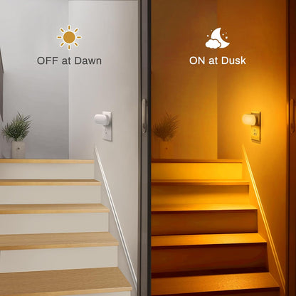 DORESshop Led Night Light, Plug into Wall, [2 Pack] with Dusk to Dawn Sensor, 1W 5000K Dimmable Night Light from 0LM to 100LM for Bathroom Hallway Bedroom Kids Room Stairway