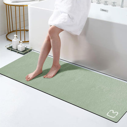 Diatomaceous Earth Bath Mat Rugs Super Absorbent Diatomite Stone Bath Mat Non Slip Quick Dry Thin Bathroom Mat Fit Under Door, Floor Rugs in Front of Bathtub, Shower Room, Sink,15.7"x23.6", Grey