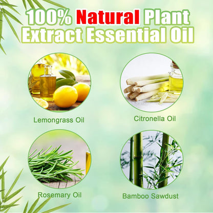 Mosquito Repellent Outdoor Patio 100 PCS Citronella Oil Mosquito Incense Sticks, Plant-Based Indoors Gnat Control for Camping Essentials, Fishing, Hiking, Yard, Backyard Travel