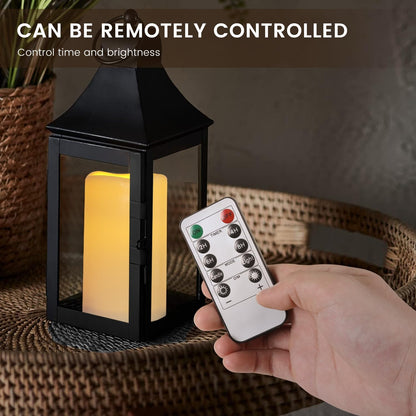Flameless Flickering Battery Operated Candles D2.2''*H4 5" 6" 7" 8" 9" Set of 9 Ivory Real Wax Pillar LED Candles with 10-Key Remote and Cycling 24 Hours Timer (Ivory)