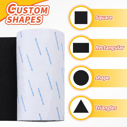 Felt Furniture Pads 120 PCS, Non Slip Self Adhesive Felt Pads Chair Leg Floor Protectors for Furniture Feet Wood Hardwood Floors, 1 inch Round, Black