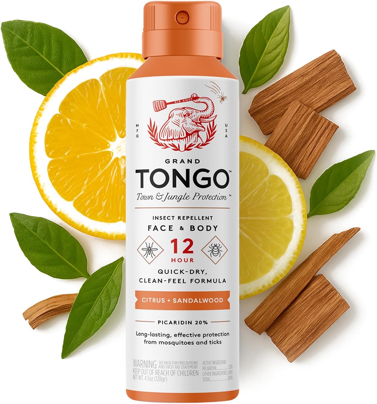 Grand Tongo DEET-Free Insect Repellent, The 12 Hour Protection, DEET Alternative – Fragrance Free