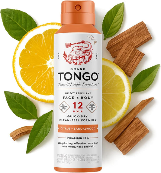 Grand Tongo DEET-Free Insect Repellent, The 12 Hour Protection, DEET Alternative – Fragrance Free