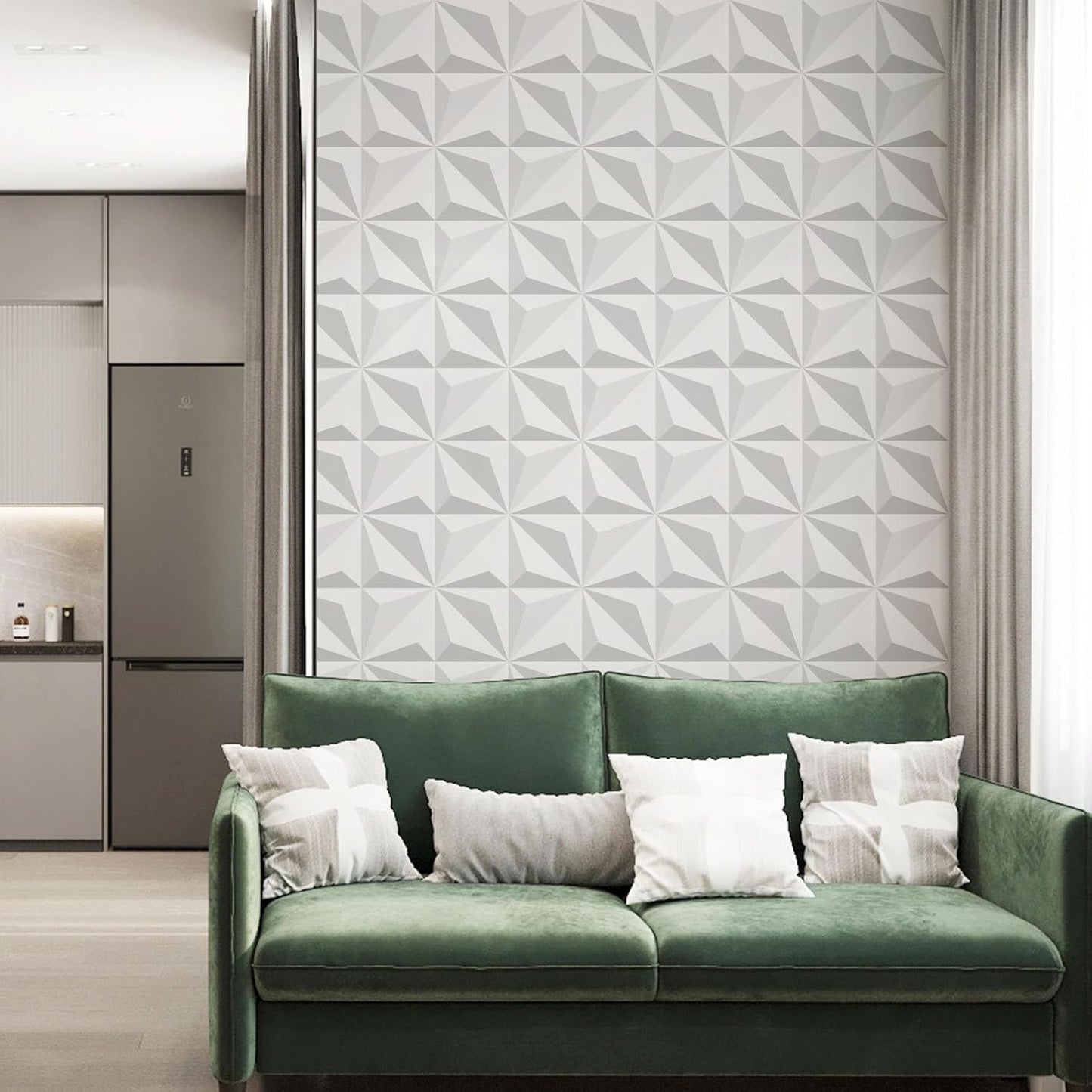 Floral Peel and Stick Wallpaper 3D Effect Interior Wall Décor Contact Paper Self Adhesive Removable Renter Friendly for Bedroom Living Cabinet Room 17.7in x 9.8ft (Not Textured Wallpaper
