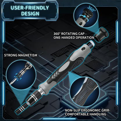 SHOWPIN Precision Computer Screwdriver Kit: 122PCS Laptop Screwdriver Sets | 101 Magnetic Drill Bits, Computer Accessories, Electronics Tool Kit Compatible for Tablet, PC, iPhone, PS4 Repair