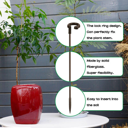 Plant Stakes 17inch &11inch SupKing Adjustable Length Plant Support Stake 16Pcs Orchid Stick with Clips for Indoor Outdoor,Garden Pole for Potted Tomato Amaryllis Vegetables Comes with 20 Ties (Green)
