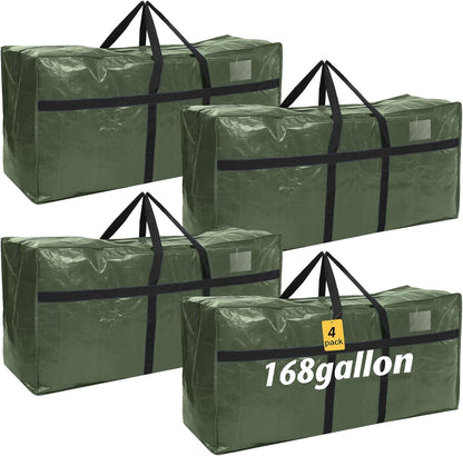 Windyun 4 Pack 57 Gallon Extra Large Moving Bags XXL Heavy Duty Storage Bag with Strong Zipper Handle Jumbo Big Tote Box Foldable for College Dorm Travel Clothes Duffle Blanket Pillow(Red)