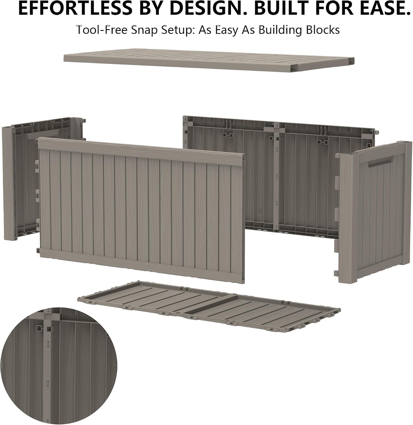 Outdoor Storage Box, 320 Gallon Waterproof Deck Box [Upgraded 3.0], Dual Gas-Spring Ultimate Resin Organizer for King Cushions, Heavy-Duty Lockable Estate Storage Bench, Backyard BBQ, Black
