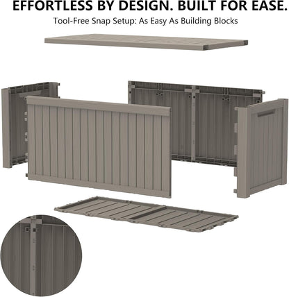 Outdoor Storage Box, 320 Gallon Waterproof Deck Box [Upgraded 3.0], Dual Gas-Spring Ultimate Resin Organizer for King Cushions, Heavy-Duty Lockable Estate Storage Bench, Backyard BBQ, Black