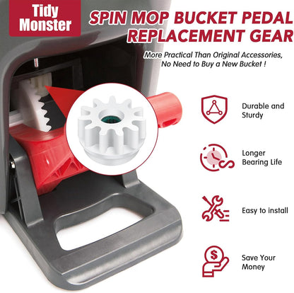 Pedal Bearing Replacement for OCedar Mop Bucket - Easy Fix for O-Cedar Easywring Bucket System. 2 Pack One Way Clutch Gear Sprockets Repair Compatible with 90% Rotation Mop Bucket on The Market.