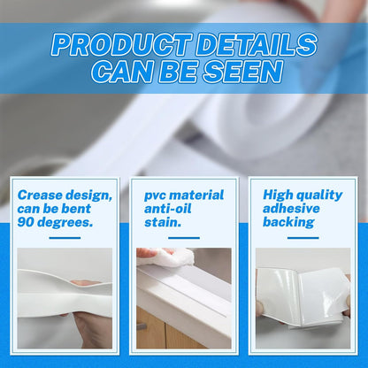 2 Rolls Widened Caulk Tape 2.3''x10.5FT for Stronger Adhesion, Waterproof Self Adhesive Toilet Caulk Strip, White Sealing Caulking Tape for Toilet Base Bathroom Shower Bathtub