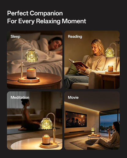 Homelist Candle Warmer Lamp with Timer Dimmer, Electric Wax Melter Warmer | Flower Adjustable Height Candle Warmer with 2 GU10 Bulbs for Women/Sister/Mom, Gifts for Birthday/Mother Day, Home Decor