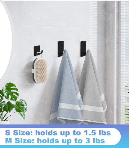 2 Razor Holder for Shower and 3 Adhesive Hooks with Removable Strips，Towel Hooks for Hanging，Wall Hooks for bathrooms，Removable Damage-Free Metal Shaver Holder，for Stockings，Decor，Robe