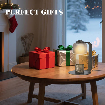 Candle Warmer Lamp with Timer & 4-Level Dimmer, Electric Wax Warmer for Jar Candles, Black Home Decor with 2 Bulbs, Gift for Women, Men, Housewarming