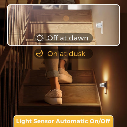 L LOHAS LED Motion Sensor Night Lights, [2 Pack] Dimmable Night Light Plug into Wall with Dusk-to-Dawn Sensor, Adjustable Brightness, 3000K Plug in Nightlight for Bedroom Bathroom Hallway (Black)
