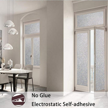 Finnez Frosted Privacy Window Film - Static Cling No Adhesive, Reusable & Easy to Remove, Decorative Glass Film for Home Bathroom Office Door, Crystal Clear 17.5 x 78.7 inches