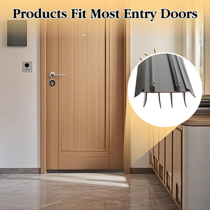 2 Pcs 36 Inch 90CM Exterior Door Sweep with Vinyl Fins, Under Door Weather Stripping Seal for Exterior Doors with Kerf Track, Replacement Bottom Door Seal Strip, Draft Stopper & Rodent Proof