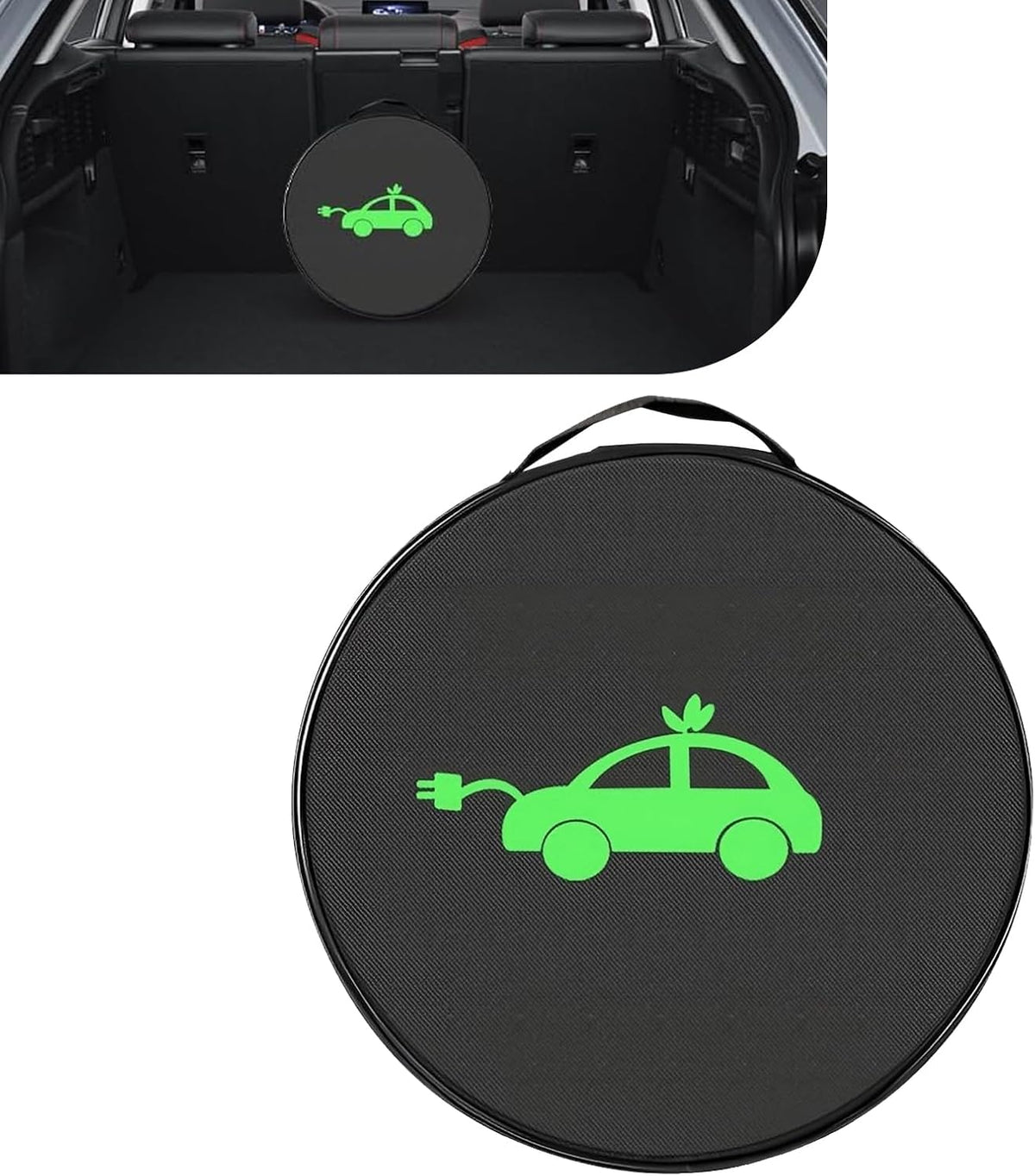 Charger Bag, Portable EV Charging Cable Bags, Waterproof Oxford Cloth Storage Bag for Charger, Jumper Cables, Cords (Rectangular)