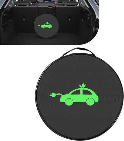 Charger Bag, Portable EV Charging Cable Bags, Waterproof Oxford Cloth Storage Bag for Charger, Jumper Cables, Cords (Rectangular)