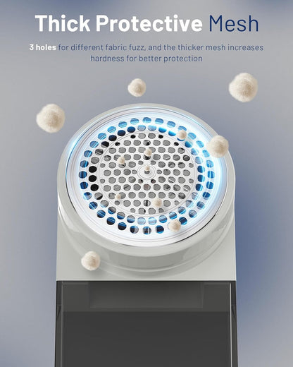 BEAUTURAL Fabric Shaver, Rechargeable Lint Remover, Electric Portable Sweater Defuzzer with 3 Speeds, 6 Leaf Blades, Digital LED Display, Remove Pilling for Clothes, Furniture, Sweater, Couch, Blanket