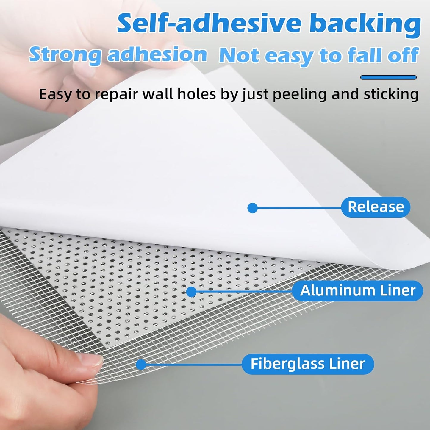 15 Pack Drywall Repair Kit - 2/4/6/8 Inch Drywall Repair Kit All-in-One Wall Patch Hole for Quick Easy Wall Repair Solution with Patches, Tools, Spatula