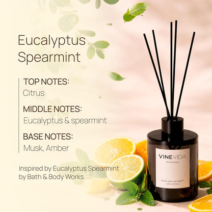 VINEVIDA | White Tea & Sage | Reed Diffuser for Home & Bathroom | Long-Lasting Scent Sticks Set | Oil Stick Diffuser | Bathroom Scent