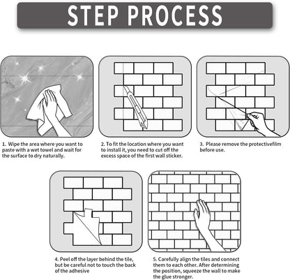 10 Sheets Peel and Stick Backsplash for Kitchen 12"X12" Renter Friendly Backsplash Back Splash Adhesive Subway Wall for Bathroom Tile Sticker Off-White Marble （Not 3D Tile