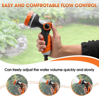 Garden Hose Nozzle,Hose Spray Nozzle with Adjustable 10 Watering Patterns,Slip Resistant High Pressure Water Hose Nozzle Sprayer for Plants & Lawns Watering,Car Washing and Pet Showering