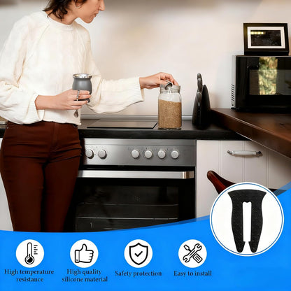 Universal Stove Knob Locks (5-Pack-Black) - Child Proof Gas Stove Safety Lock with Key, Easy Install No Tools Needed, Heat Resistant Baby Proofing Essentials for Kitchen Cooktop