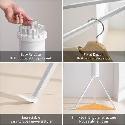 RFOUO Wall Mounted Clothes Drying Rack Tripod,Foldable Drying Rack,Wall Mounted Dryer Rack Clothing,Over The Door Drying Rack for Laundry Bedroom Household Aluminium