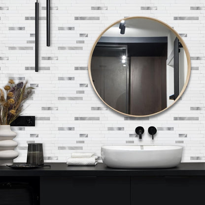 Yipscazo 2026 New Upgrade 11.34" X 11.57" Peel and Stick Backsplash, Stick on Backsplash Tiles for Kitchen, Bathroom, Fireplace (10 Sheets, Beige Rocks + Rose Gold)