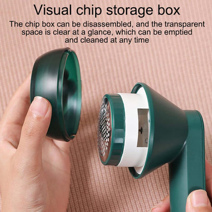 USB Rechargeable Fabric Shaver Electric Lint Remover for Clothes Furniture, Green