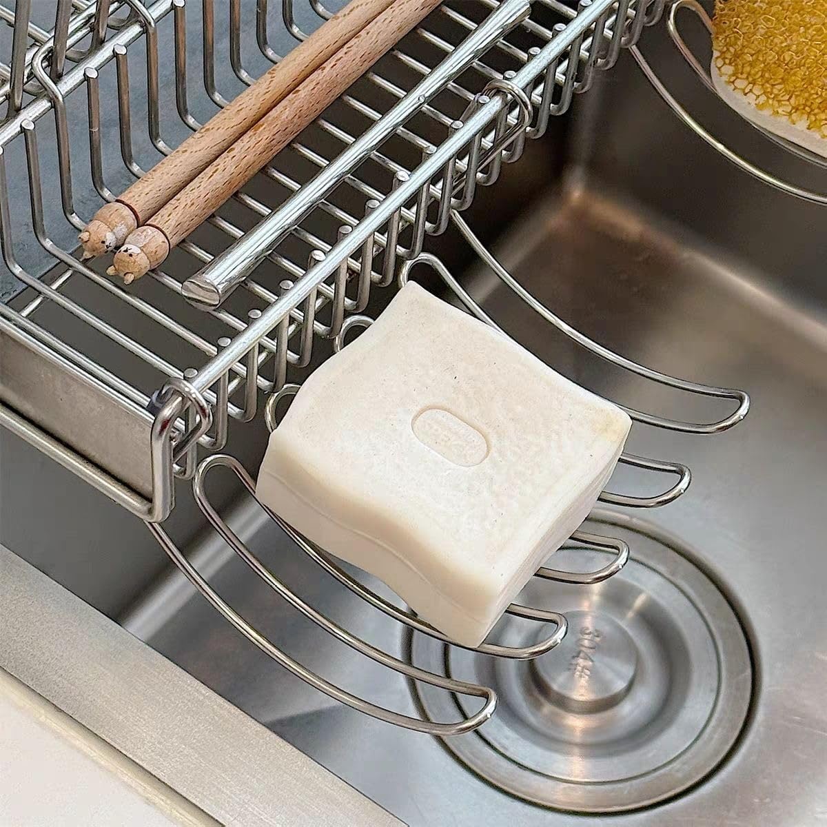 Sponge Holder for Kitchen Sink, Hanging Organizer, Quick-Dry Design for Kitchen Sink/Bathroom Gadgets Accessories, Small Storage Dish Sponge Holder, 4.72" x 4.33" x 2.75" (1 Pack)